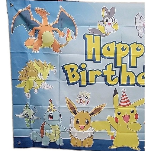 pokemon happy birthday banner 3’x5’ - Picture 3 of 3