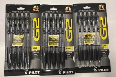 Pilot G2 0.5mm Premium Gel Roller Pens 3 Packs Of 5 Pens 15 Pens Total Black
