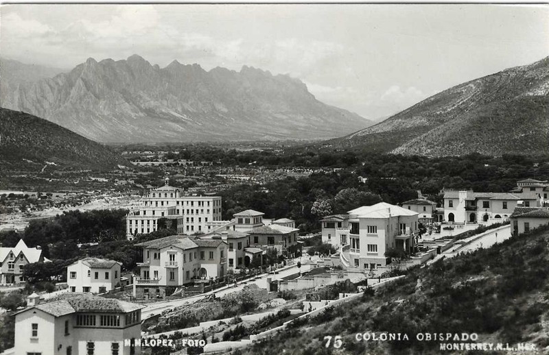 RPPC Colonia Obispado, Monterrey NL Mexico MM Lopez Real Photo 75 Postcard