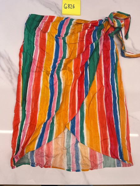 Zara Women's Wrap Side Tie Skirt  Rainbow Striped Size USA Small