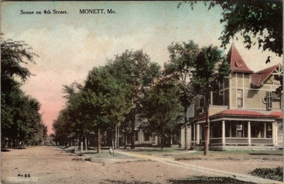 #ad Vintage Postcard Residential Scene on 4th Street Monett MO Missouri c1910 A4 $14.97