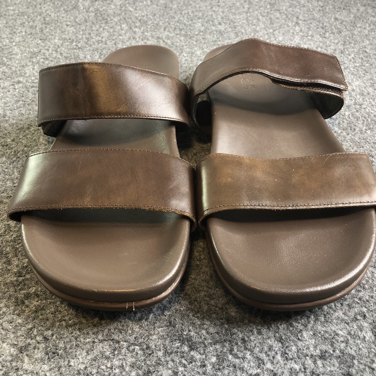 Naot Maldive Pecan Brown Two Strap Slide Leather Sandals Men\'s Size EU 45 US 12 NAOT Maldive Two Strap Brown Leather Sandals Mens 11 11.5  main image 2