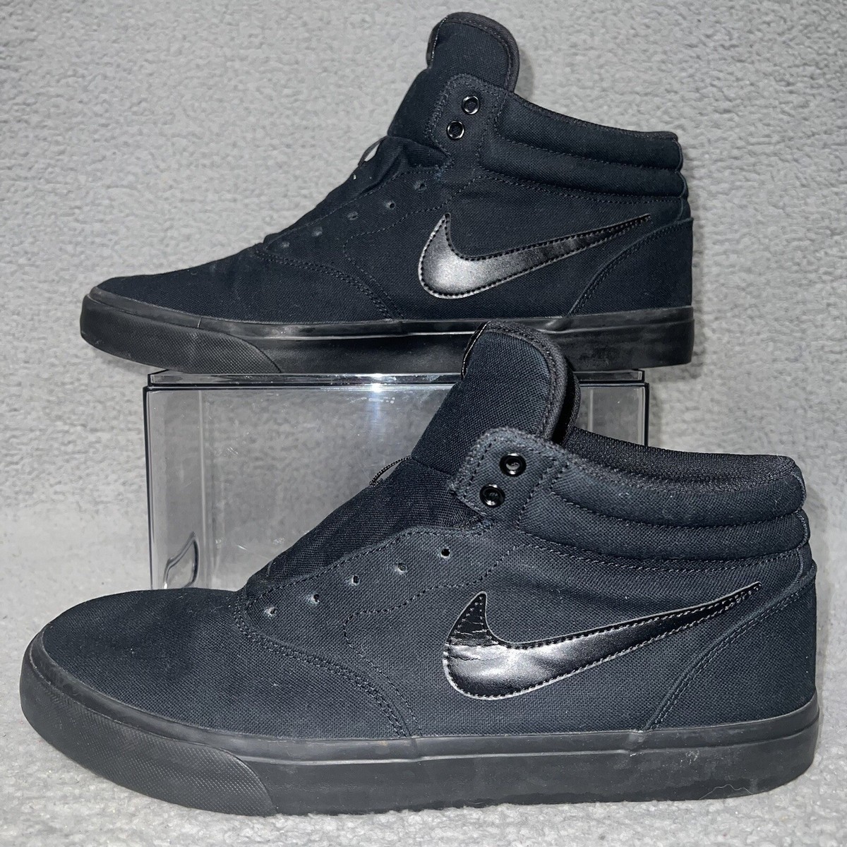 Nike SB Men's Size 14 Triple Black Skateboard Charge Mid Canvas