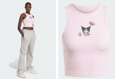 ☆adidas☆ Kuromi Crop Baby Tea Pink Adidas x Hello Kitty Kuromi Graphic Tank Top Pink Ladies NEW