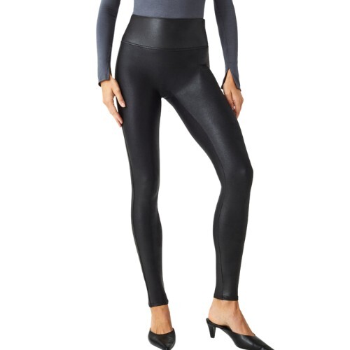 Spanx Spanxshape Faux Leather Leggings Sz Large Tall Black Customer Favorite - Picture 1 of 12