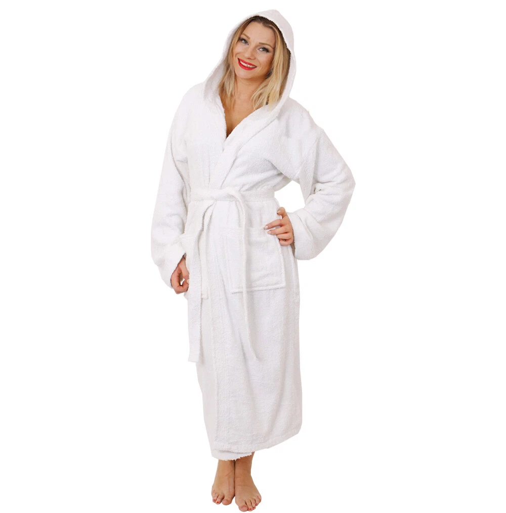 White Hooded Bath Robe