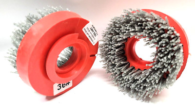 Lot of 2 4'' Antique Brush Wheel w/snail lock 36 Grit 1666-6481