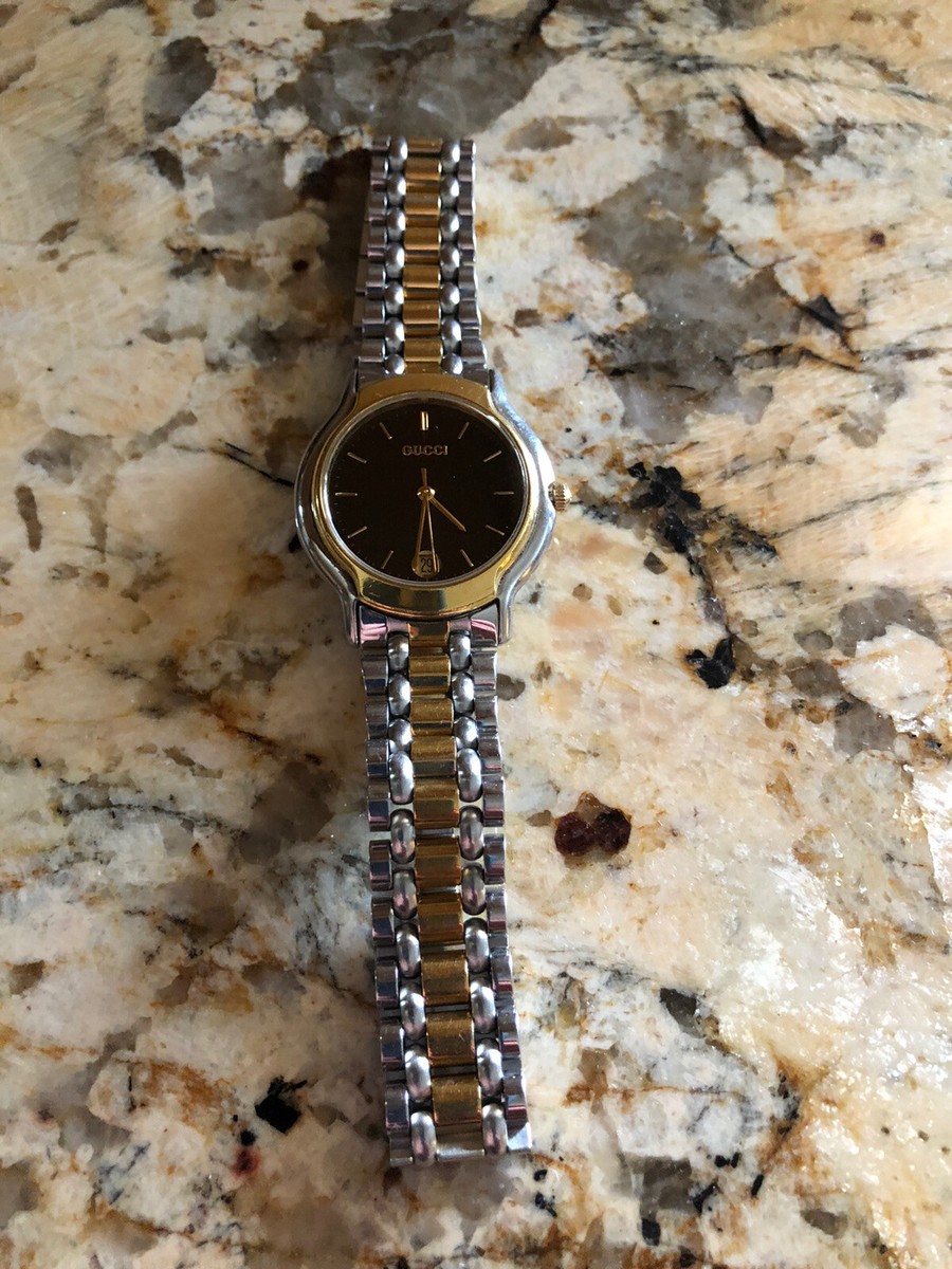 Gucci Watch 8000.2M 18k GP Gold Plated SS Two Tone Stainless Gucci Watch 8000.2M 18k GP Gold Plated SS Two Tone Stainless