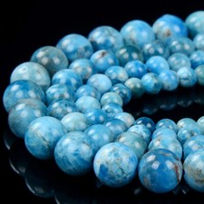 Natural Ocean Blue Apatite AA Round 5MM 6MM 7MM 8MM 9MM 10MM Loose Beads D362 