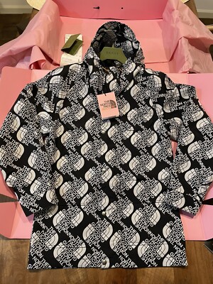 NWT Gucci X The North Face Rain Jacket Parka Small White Black Receipt  Oversized
