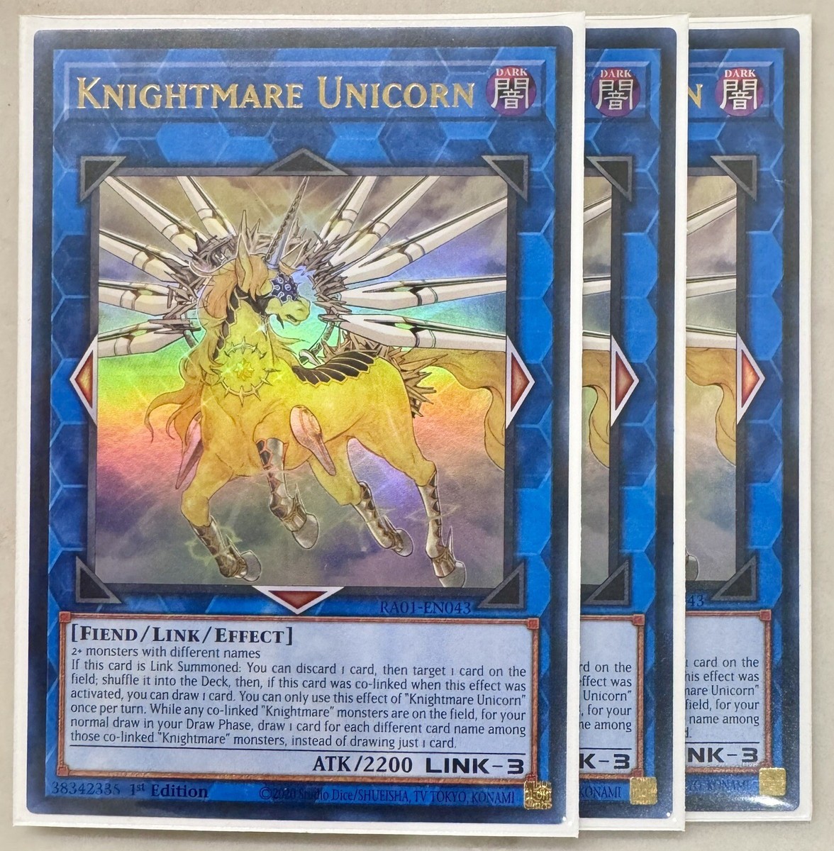 Knightmare Unicorn (UR) – Yu-Gi-Oh! Sammelkarte – Ultra Rare, 1. Auflage, RA01-EN043