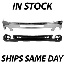 NEW Chrome Steel Front Bumper Deflector Kit For 2007-2013 GMC Sierra 1500