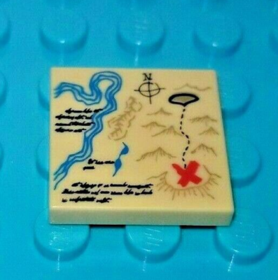 黒点の水将　レィミーナ　FFR 1枚 LEGO Minifigure Map Tile 2x2 Treasure Tool River Mountain X marks