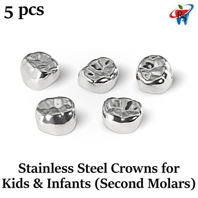 Dental Stainless Steel Crowns for Kids Children Second Molar Size