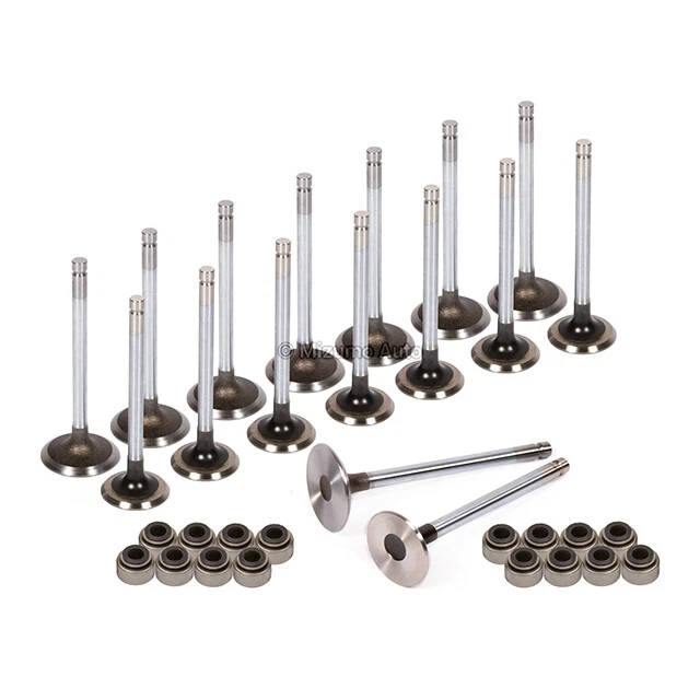 Intake Exhaust Valves w/ Seals Fit 91-98 Nissan 240SX Altima 2.4L KA24DE - Image 2 of 4