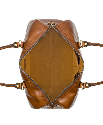 Patricia Nash Milano Weekender Duffel Large Vintage Distressed Leather Cognac! - Picture 4 of 14