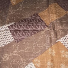 Vintage fabric Beautiful 44  X 1 Yard printed In Japan Brown / floral  51