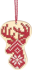 Dimensions Reindeer Wooden Ornament Cross Stitch Kit 72-76057 Christmas