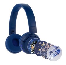 BuddyPhones POP Fun Foldable Bluetooth Wireless Kids Headphones + Mic - Blue