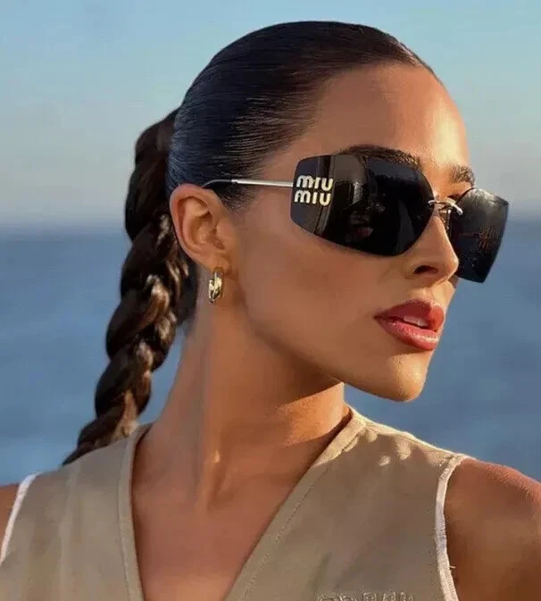 MIU MIU MU 54YS 5AK5S0 GOLD-DARK GREY WOMEN'S SUNGLASSES 80MM AUTHENTIC NEW - Image 2 of 4