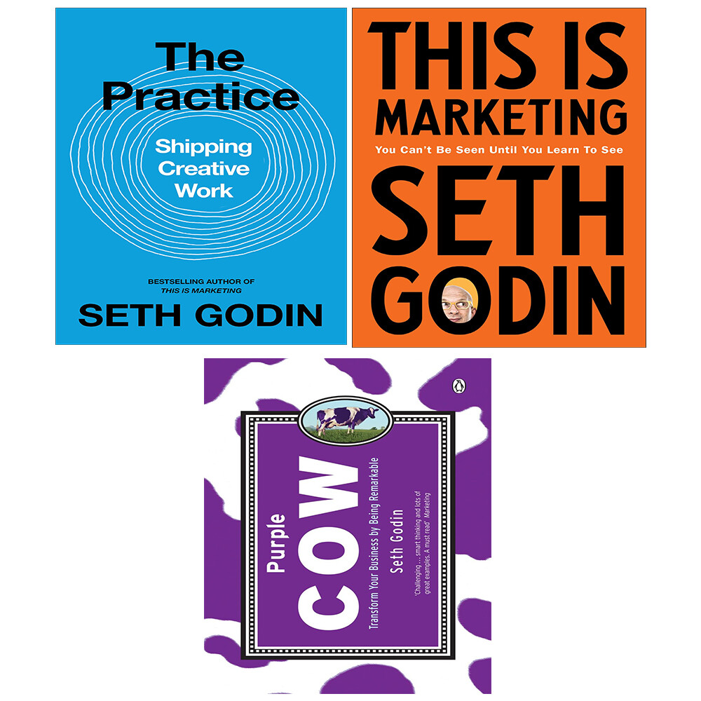 Seth Godin Collection 3 Books Set Practice, Purple Cow,This is Marketing Paperb