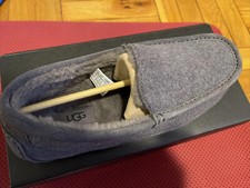 UGG Men's Ascot Suede Wool Slip On Loafer Slipper Grey 9 New In Box