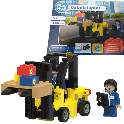 Playtive Clippys LIDL Gabelstapler 146-tlg. Stapler Klemmbausteine Set NEU & OVP