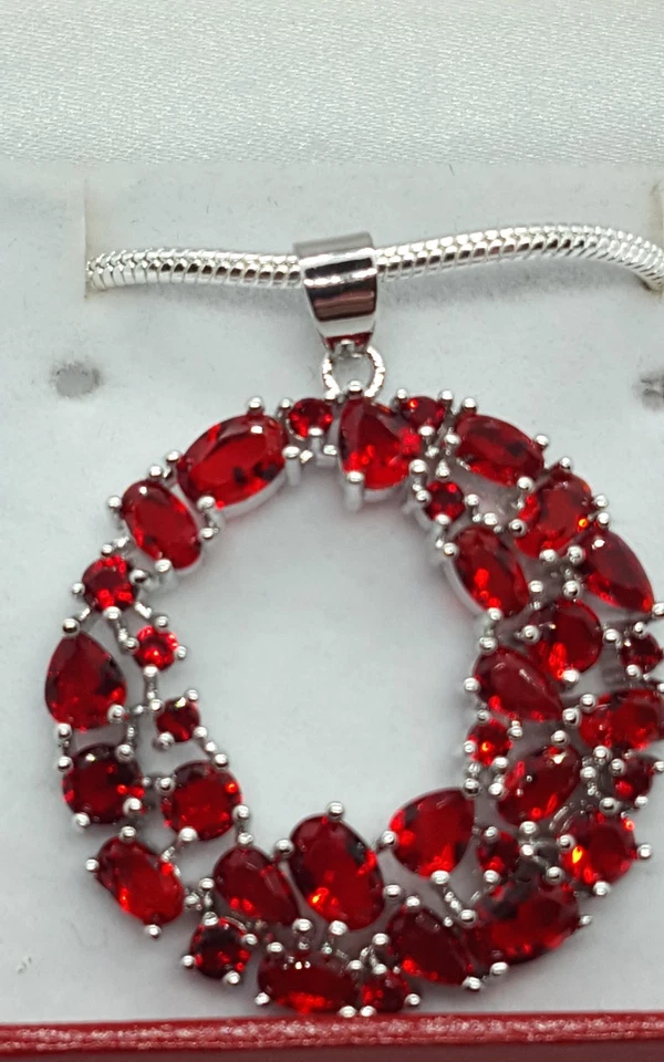 ❤JAYNES GEMS    5CT RUBY PENDANT  AND 22INCH  . 2MM CHAIN  925 SILVER.  - Image 4 of 4