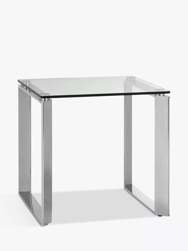John Lewis Tropez Tempered Glass Steel Side Table RRP 179
