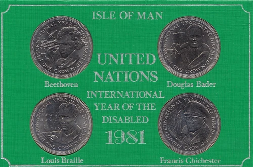 Brilliant Uncirculated 1981 Nations Disabled Year Commemorative Crown Set