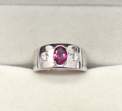 Natural Pink Tourmaline Moissanite Engagement Ring, Gemstone Ring Christmas Gift