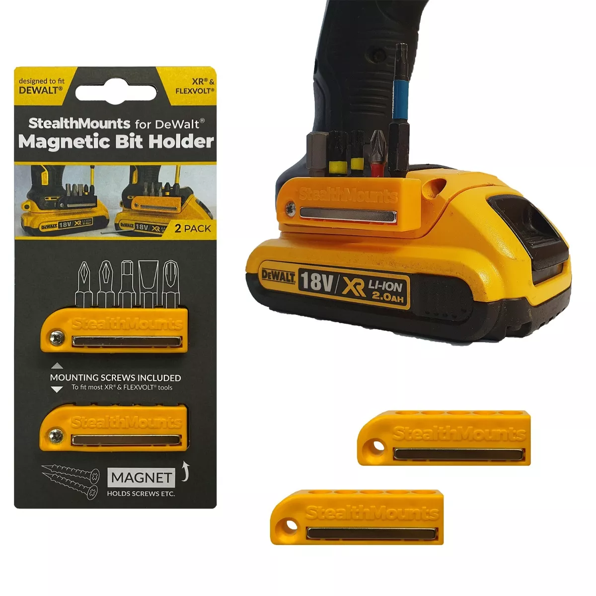 StealthMounts Magnetic Bit Holder for DeWalt XR Flexvolt Tools