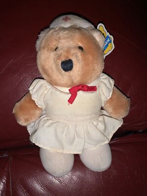 【ヴィンテージ】DAKIN クマ テディベア ナース 看護婦　ぬいぐるみ Vtg Dakin Nancy Bear Nurse #31-1380 Medical Small Plush Stuffed