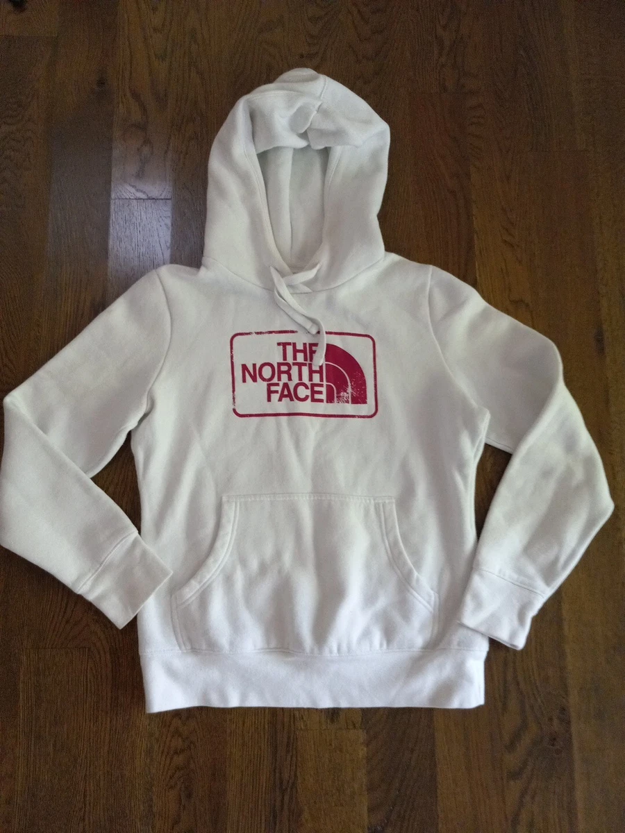 The North Face Hoodie Women's Sz Small White & Red Pullover Sweatshirt  Ladies