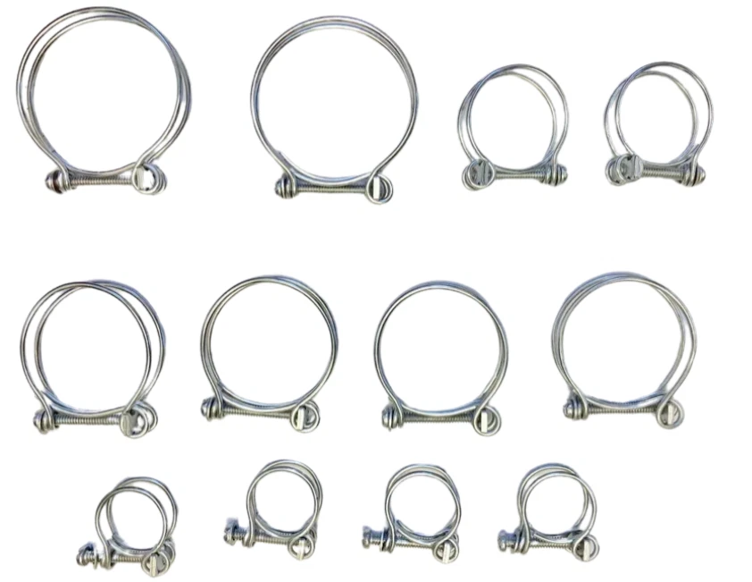 Juego de abrazaderas de manguera de radiador inferior y superior cromadas de 6 cilindros DeSoto 1934-1948 Foto 2 de 4