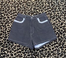 Vintage 1990s Pinwheels polka dot denim mom shorts
