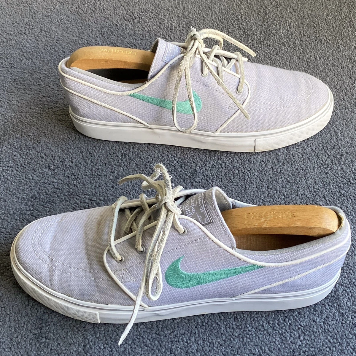 Nike ID Stefan Janoski Trainers Size UK 8 Eur42.5 Grey White Used