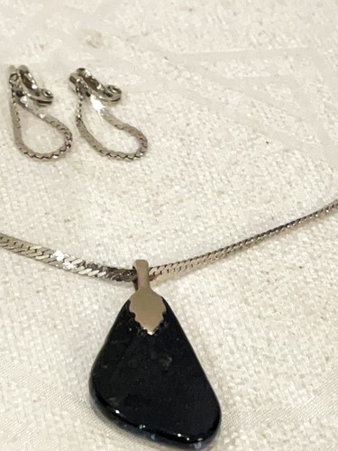 "COLLAR VINTAGE MONET tono plata 26"" estilo clásico, pendientes, banderín colorido" - Imagen 5 de 12