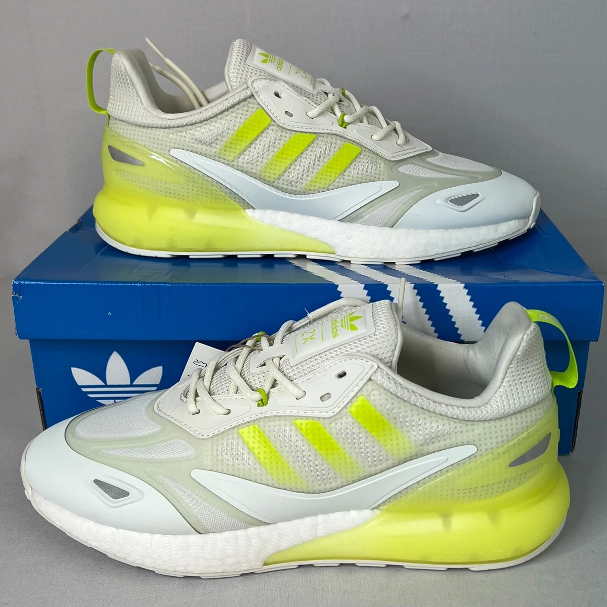 Adidas ZX 2K Boost 2.0 White Semi Solar Slime for sale | eBay