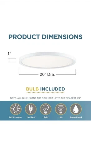 Outskirts - 27W LED Flush Mount-1 Inch Tall and 20 Inch Wide-Fresco Finish Flush - Picture 3 of 9