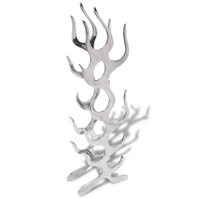 Casier support à 9 bouteilles en forme de flamme Aluminium Argenté vidaXL - Photo 1/4