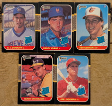 1987 Donruss Baseball - Rated Rookies - Lot Of 5 Cards