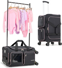 23" Dance Bag with Garment Rack 4 Wheels Detachable 360 Wheels Ultra-Light