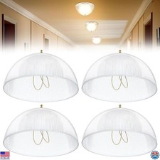 4 Pack Clip On Lamp Shades, 8" Diameter Acrylic Light Covers for A Type Bulbs