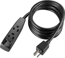 Insignia- 10' 3-Outlet Extension Power Cord - Black