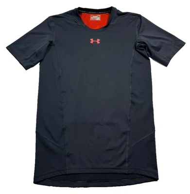 Under Armour Kompressionsshirt grau, Herren L, Heatgear Kurzarm Oberteil - Bild 1 von 4