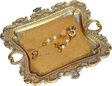 Ring Holder Jewelry Dish, Gold Trinket Tray for Rings,Wedding Gift for Women