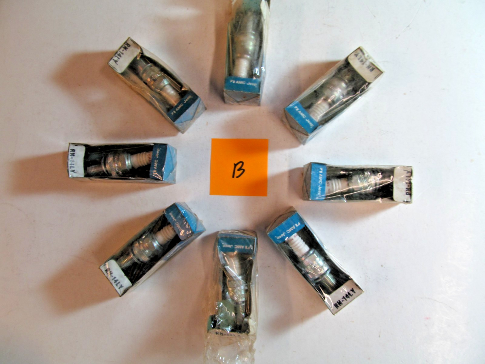 RN-14LY AMC JEEP SPARK PLUGS New Old Stock 6 cyl 232ci/258ci 2 extra plugs #B