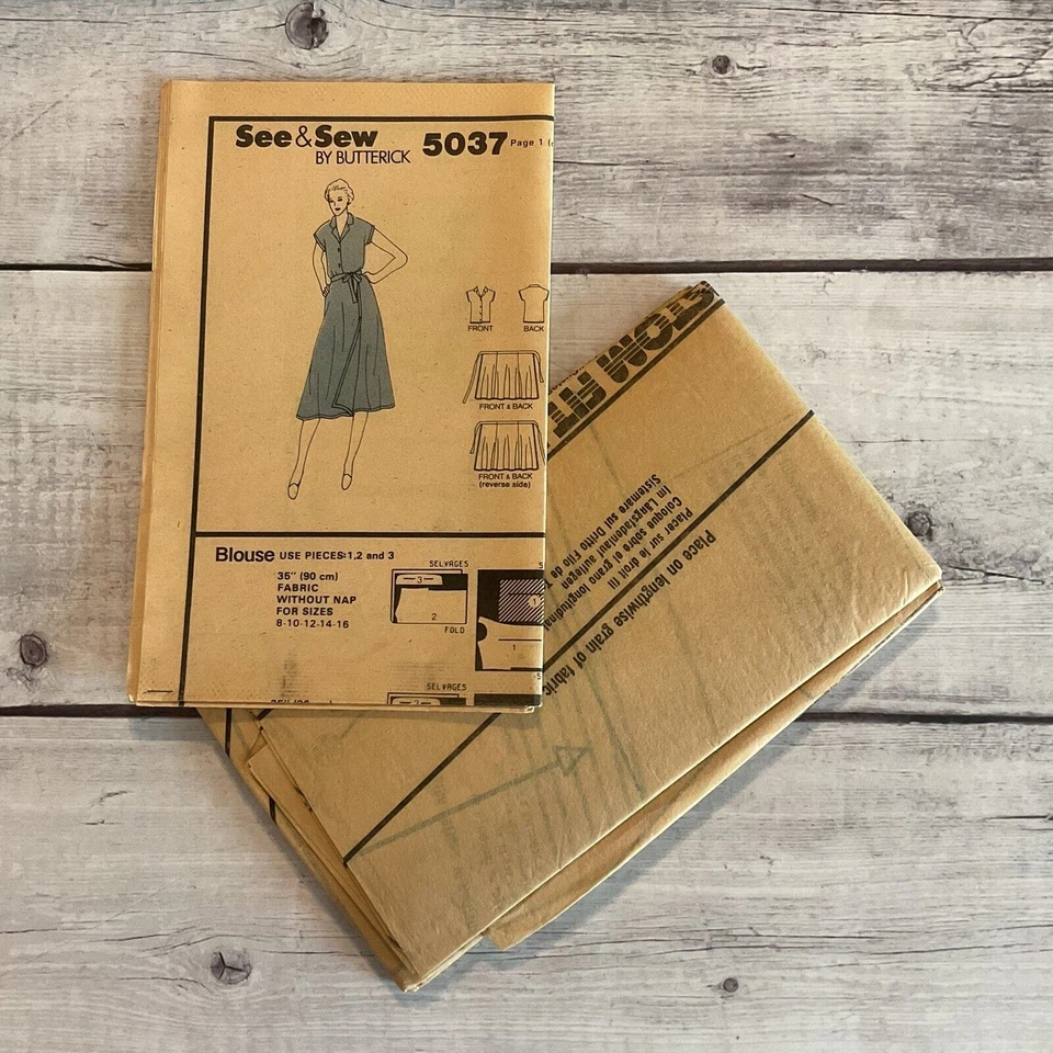 See & Sew 5037 Sewing Pattern Blouse Wrap Skirt Reversible Miss Sz 8-18 UNCUT - Image 3 of 4