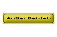 Blechschild Hinweis 46X10 Cm AußEr Betrieb Gelbes Schild